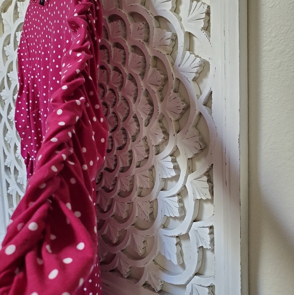 Raspberry Red Polka-dot Knit Fall Mini Dress by Capsule Simply Be UK 16 … - Picture 2 of 9